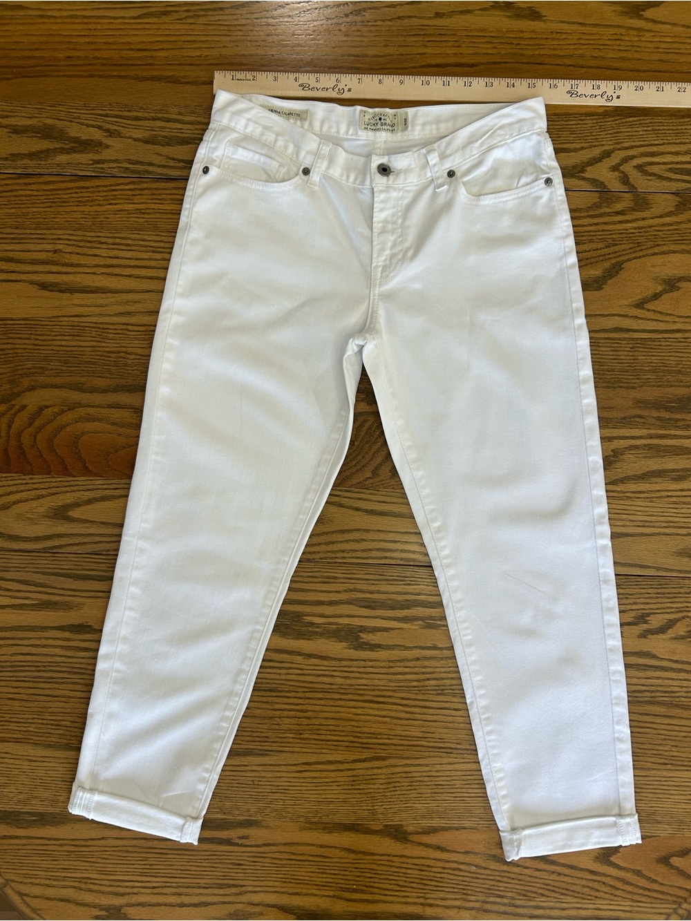 Lucky Brand Sienna Cigarette White Cropped Ankle Jeans, size 6/28, EUC